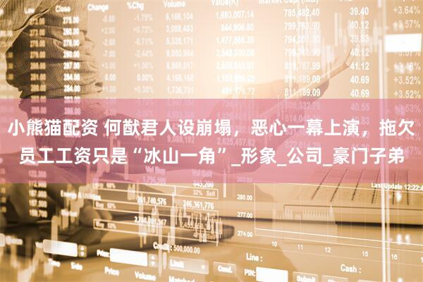 小熊猫配资 何猷君人设崩塌，恶心一幕上演，拖欠员工工资只是“冰山一角”_形象_公司_豪门子弟
