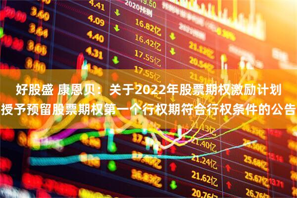 好股盛 康恩贝：关于2022年股票期权激励计划授予预留股票期权第一个行权期符合行权条件的公告