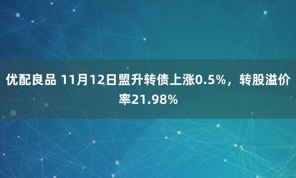 优配良品 11月12日盟升转债上涨0.5%，转股溢价率21.98%